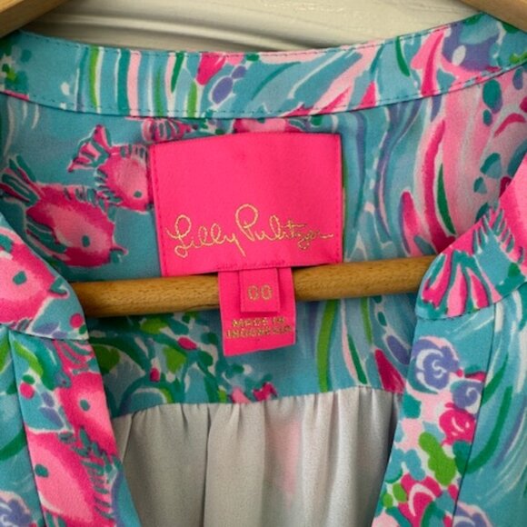 Lilly Pulitzer Gabriel Dress, Amalfi Blue Best Fishes, Size 00 - Picture 5 of 12